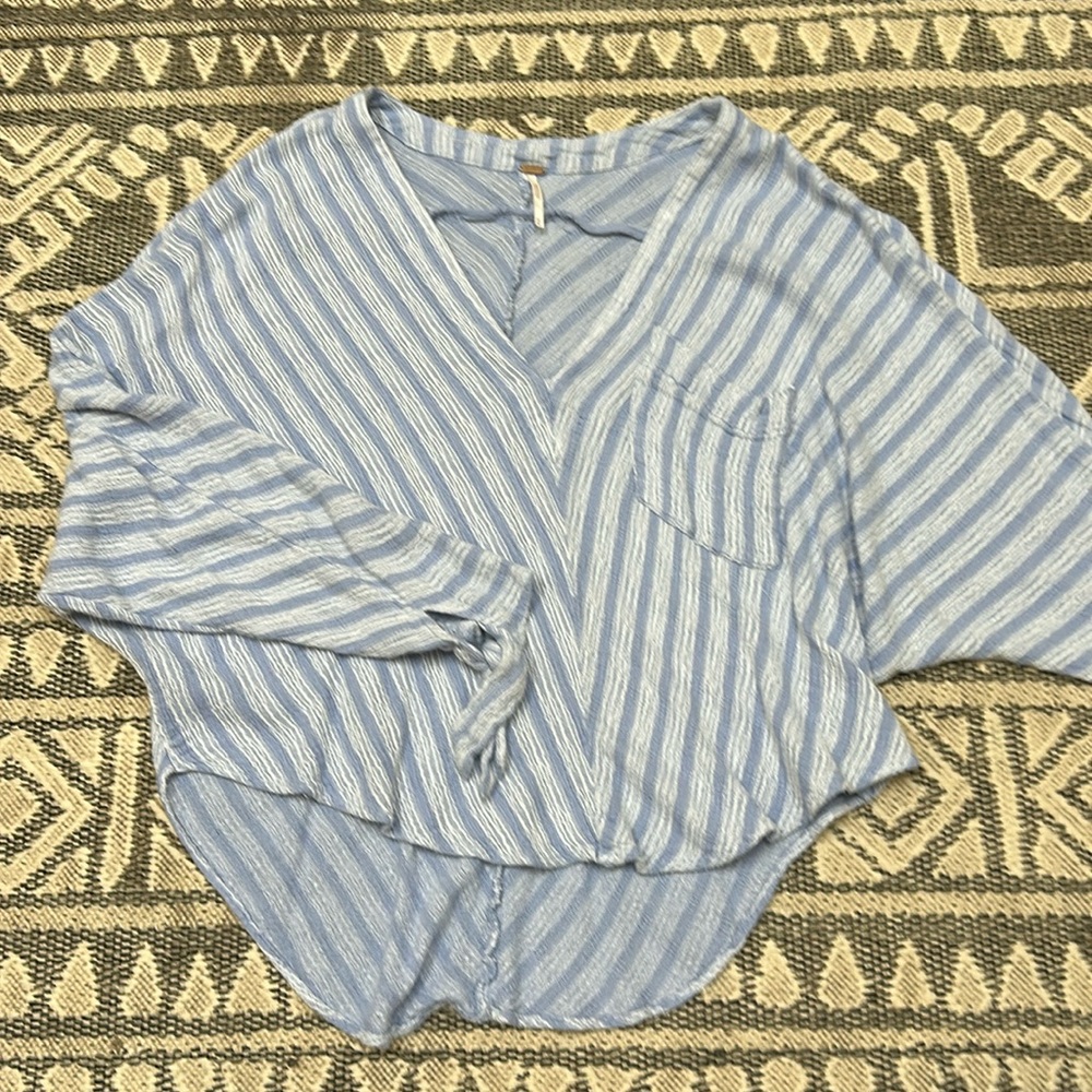 Free People Blue Cropped Top